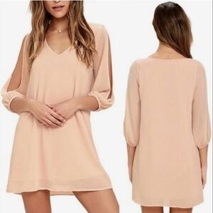 Lulu's Shifting Dears Blush Pink Shift Dress Size XS